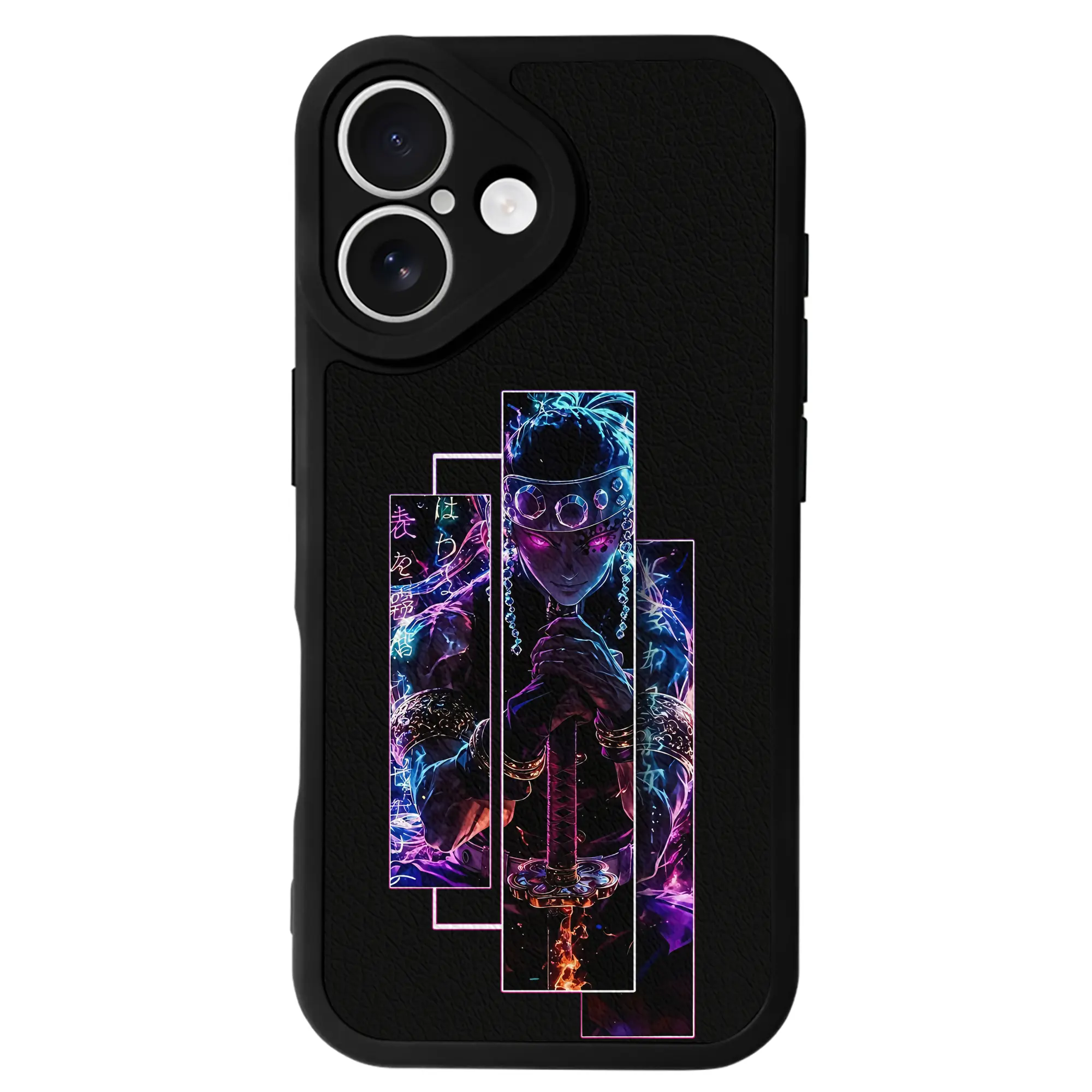 鬼滅の刃 グッズ,宇髄 天元 - IPhone 16シリーズ対応 ・ シリコンスマホケース ・ レザー調 ・ 高精度フィット ・ 耐衝撃 ・ ワイヤレス充電対応 ・ 精密カット